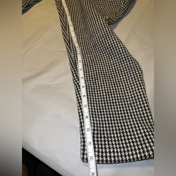 Vintage 90s Retro Houndstooth Dana Buchman L Wool Cropped Trouser Pants - Picture 5 of 7